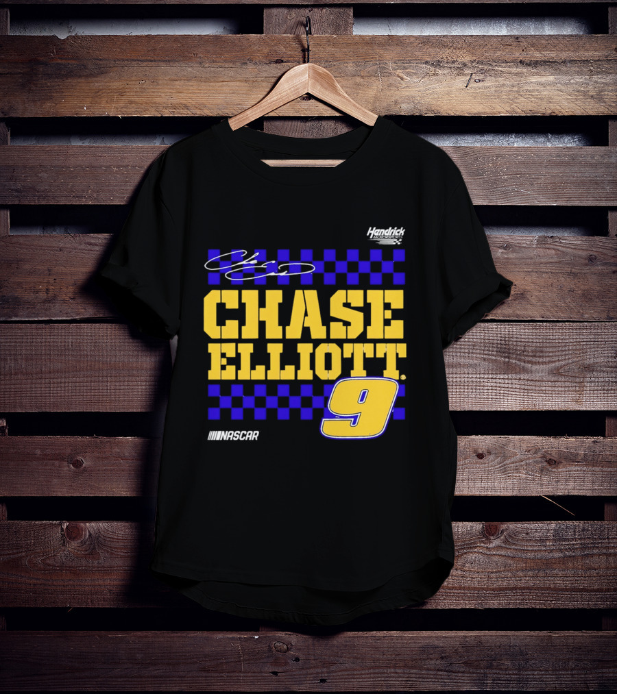 Chase Elliott 9 NASCAR Hendrick Motorsports Vive La Fete Autographed T-Shirt