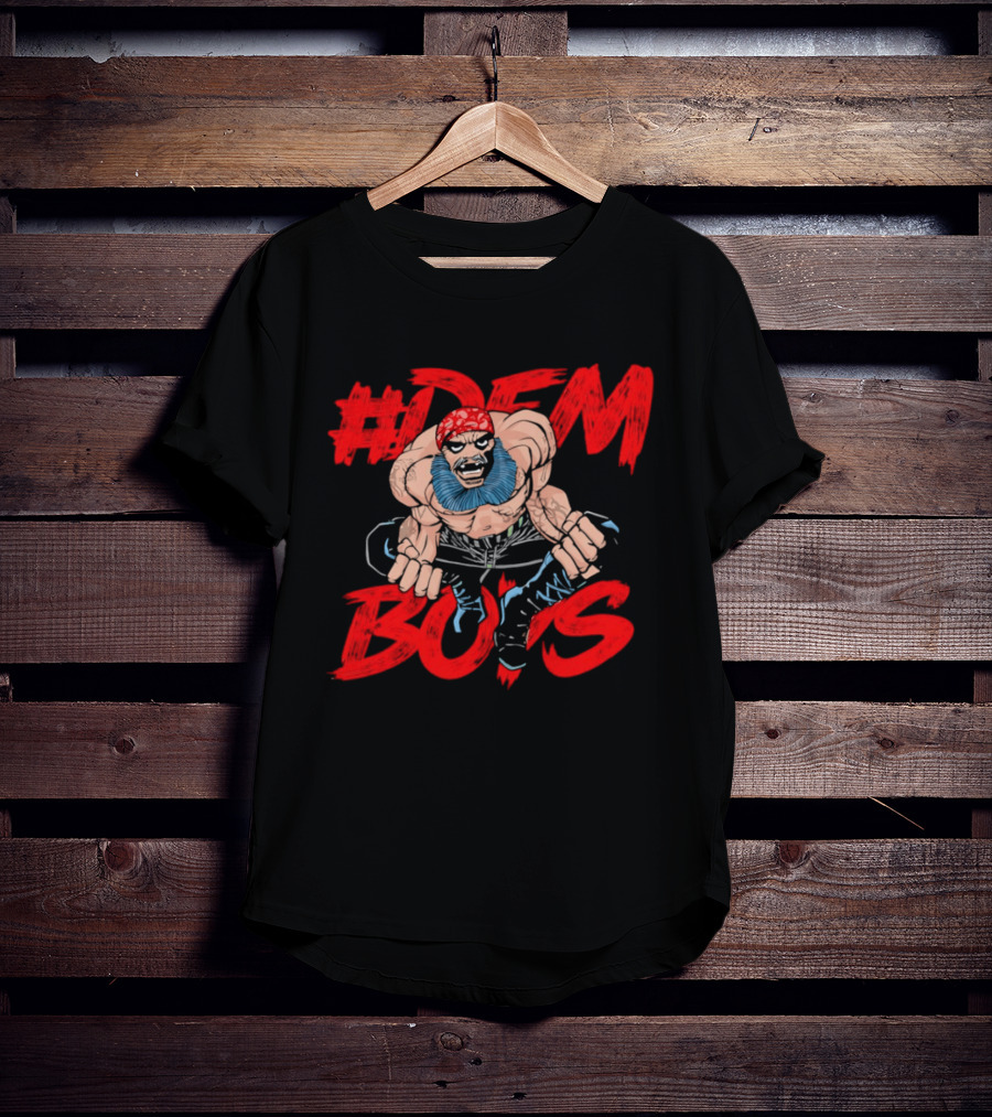 #DEM BOYS Bearded Muscle Wrestler Red Bandana T-Shirt