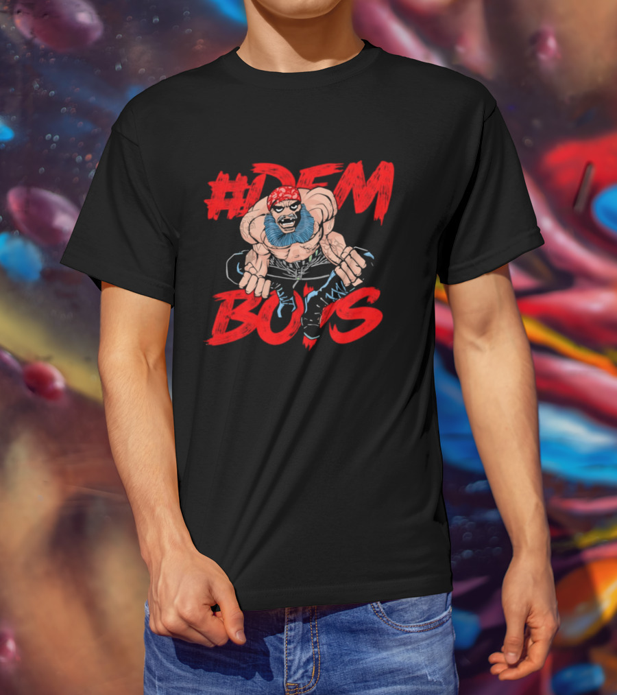 #DEM BOYS Bearded Muscle Wrestler Red Bandana T-Shirt