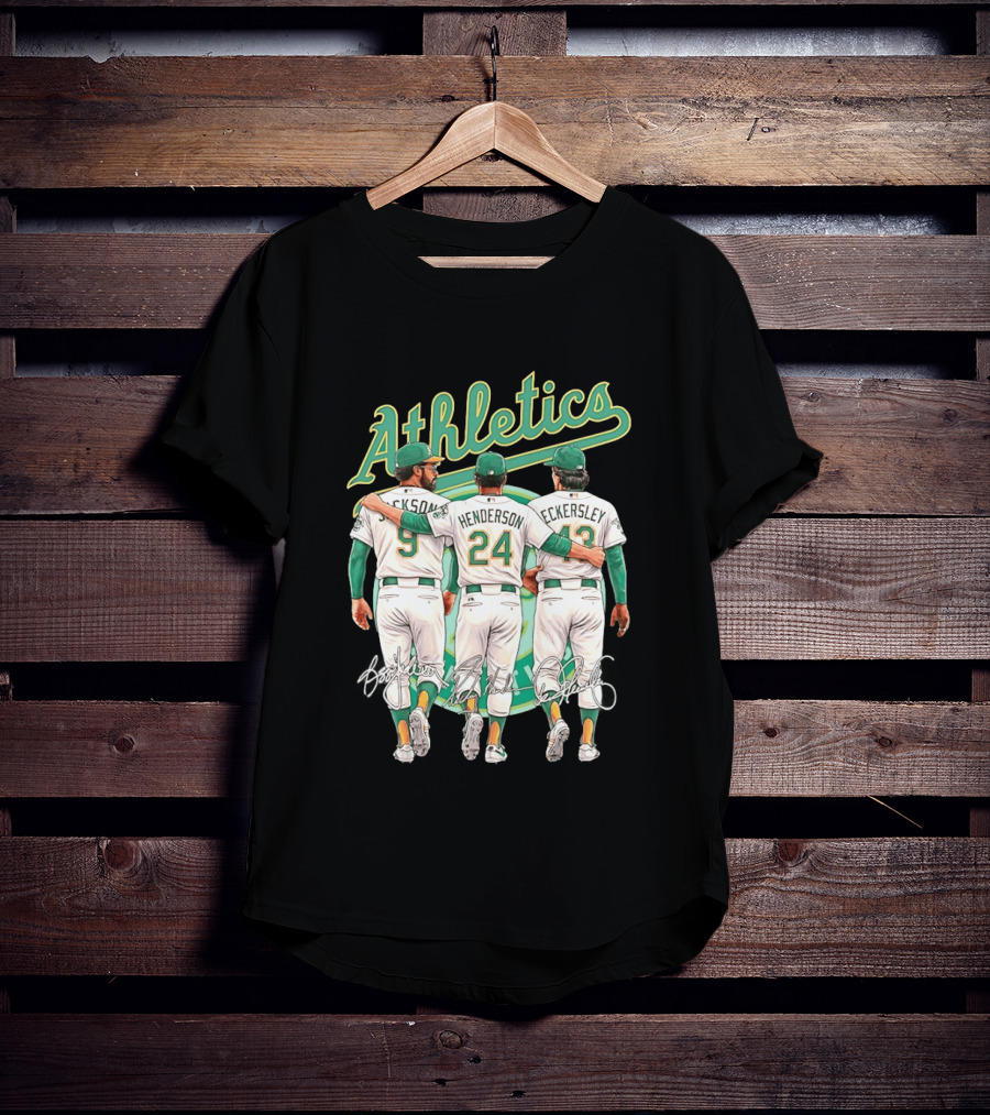 Rickey Henderson Reggie Jackson Dennis Eckersley Oakland Athletics Legends T-Shirt