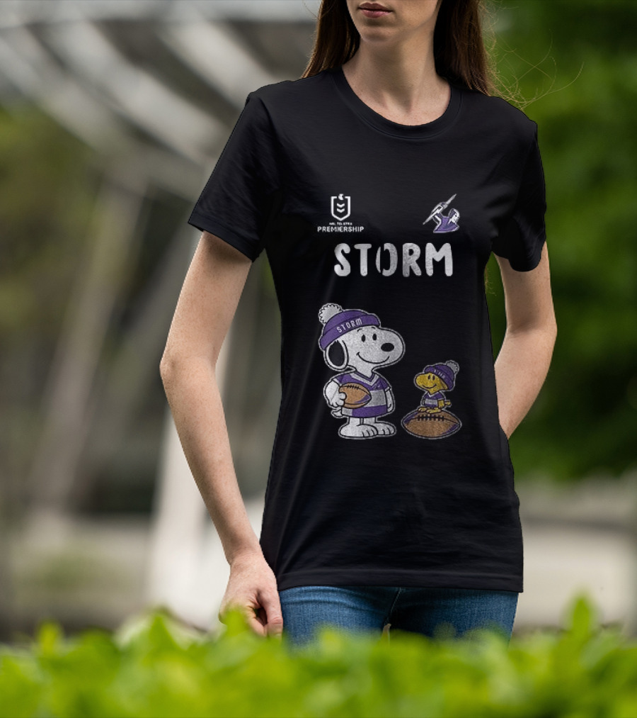 Melbourne Storm Peanuts Collaboration Snoopy Football Team Loyalty T-Shirt