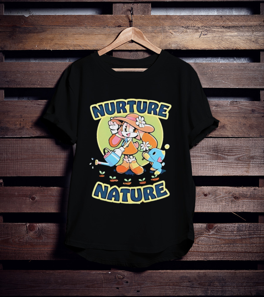 Nurture Nature Hedgehog Chao Earth Day Gardening T-Shirt
