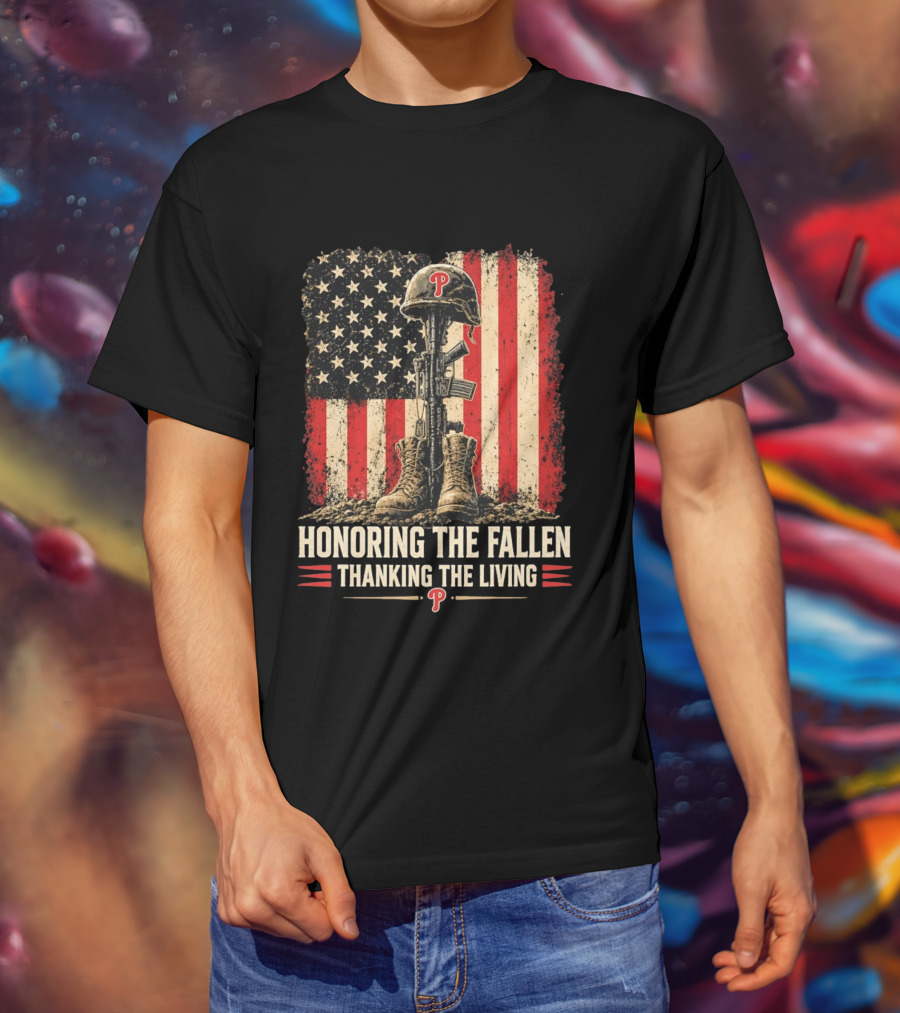Philadelphia Phillies Honoring The Fallen Thanking The Living Armed Forces Day T-Shirt