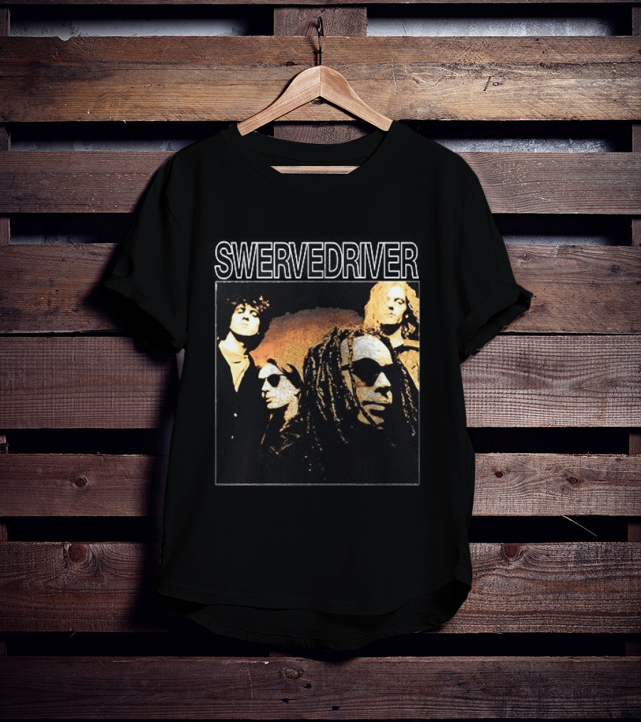 Swervedriver Band Portrait Album Cover Guns T-Shirt