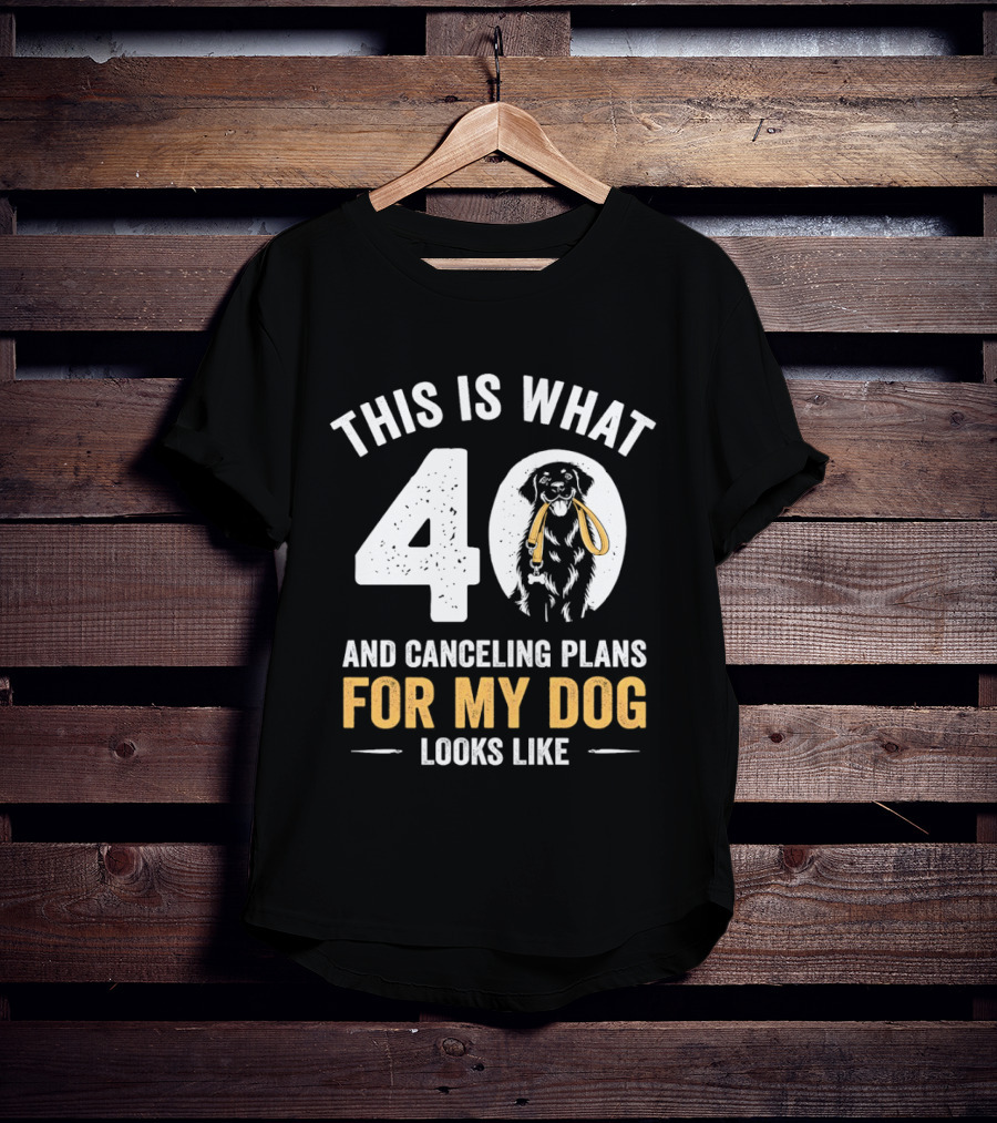 This Is What 40 And Canceling Plans For My Dog Looks Like 40th Birthday T-Shirt