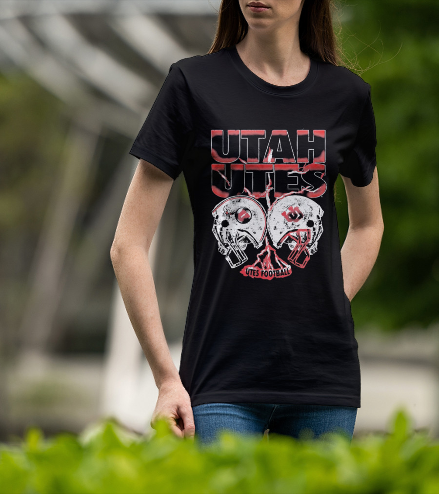 Utah Utes Football Helmets Fan Gear T-Shirt