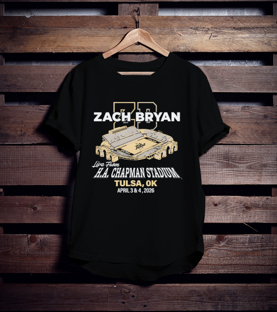 Zach Bryan Live HA Chapman Stadium Tulsa OK April 3 4 2026 T-Shirt