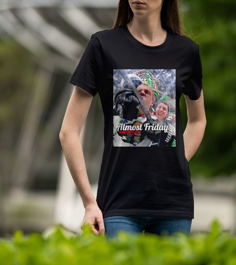 Almost Friday Hockey Hit Minnesota Wild Fan Celebration T-Shirt