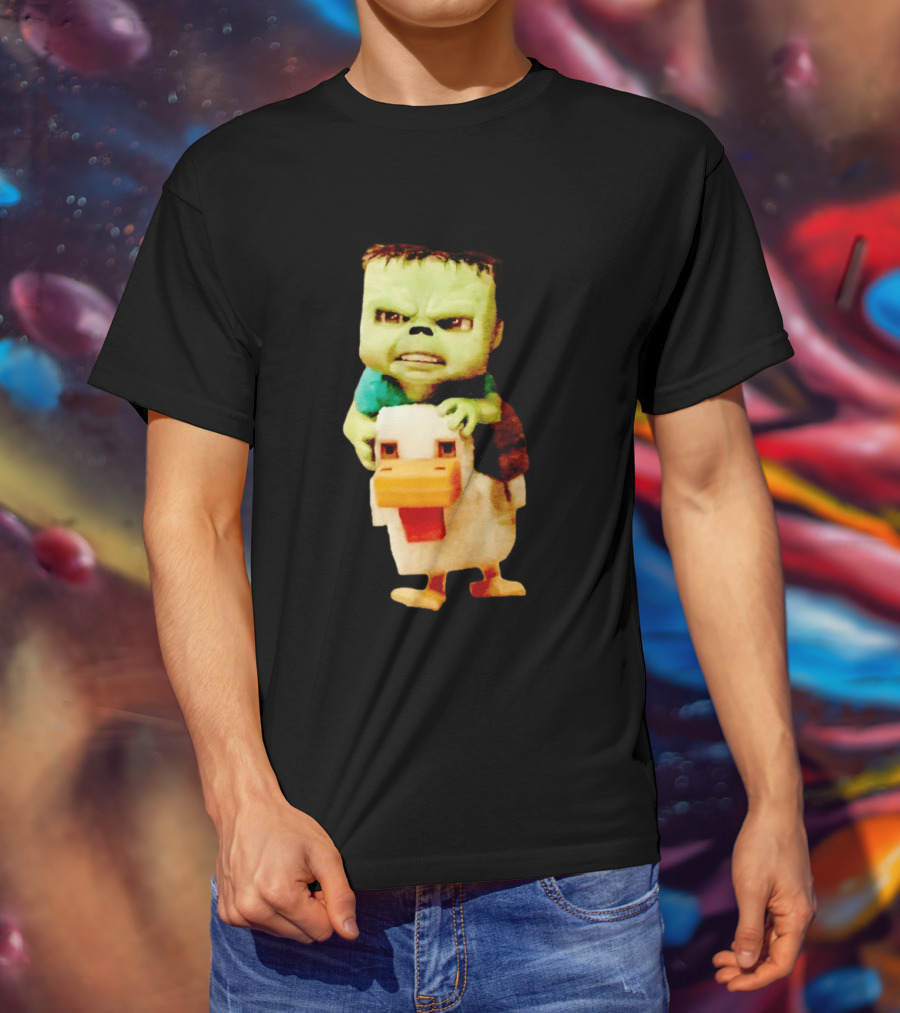 Minecraft Chicken Jockey Frankenstein Mashup T-Shirt