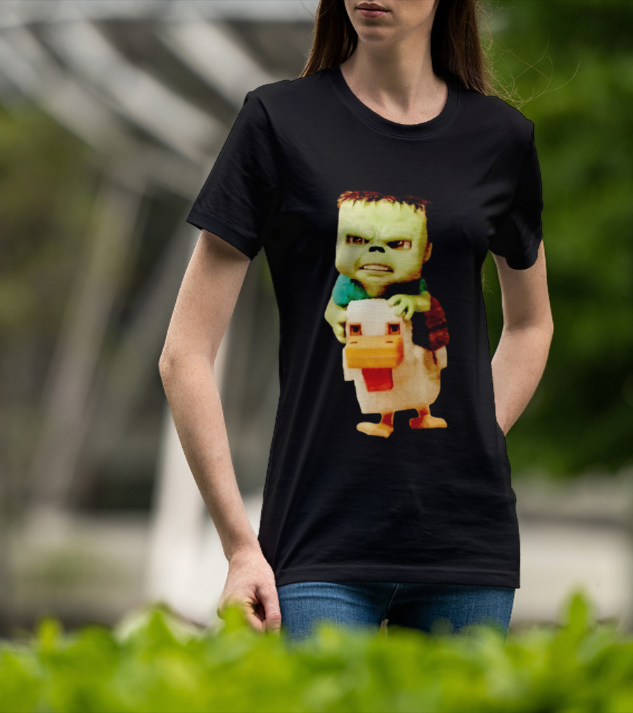 Minecraft Chicken Jockey Frankenstein Mashup T-Shirt