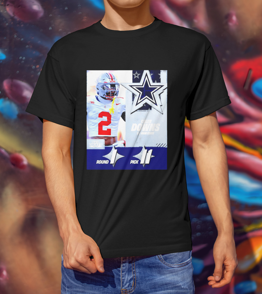 Dallas Cowboys Round 1 Pick 11 Caleb Downs Ohio State NFL Draft 2026 T-Shirt