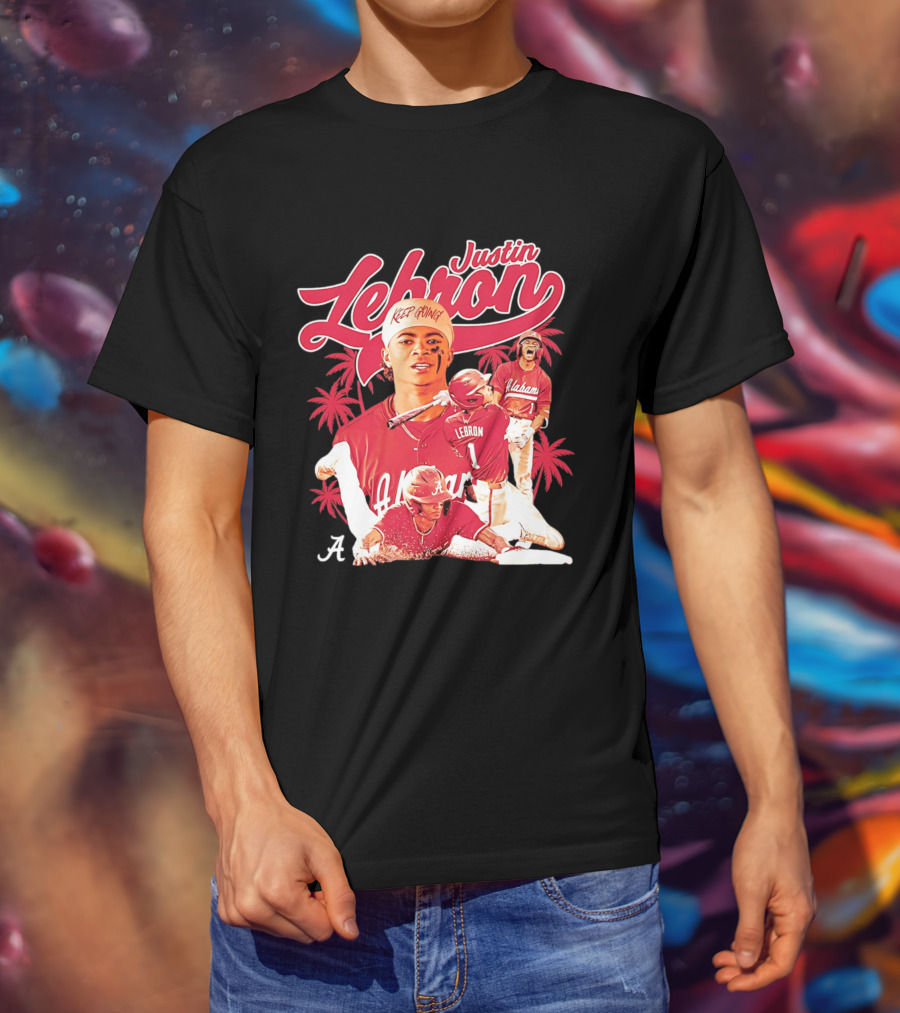 Justin Lebron Alabama Baseball Keep Going Collage T-Shirt