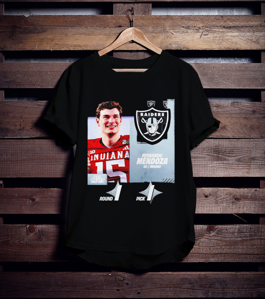 Fernando Mendoza QB Indiana Las Vegas Raiders NFL Draft 2026 Round 1 Pick 1 T-Shirt