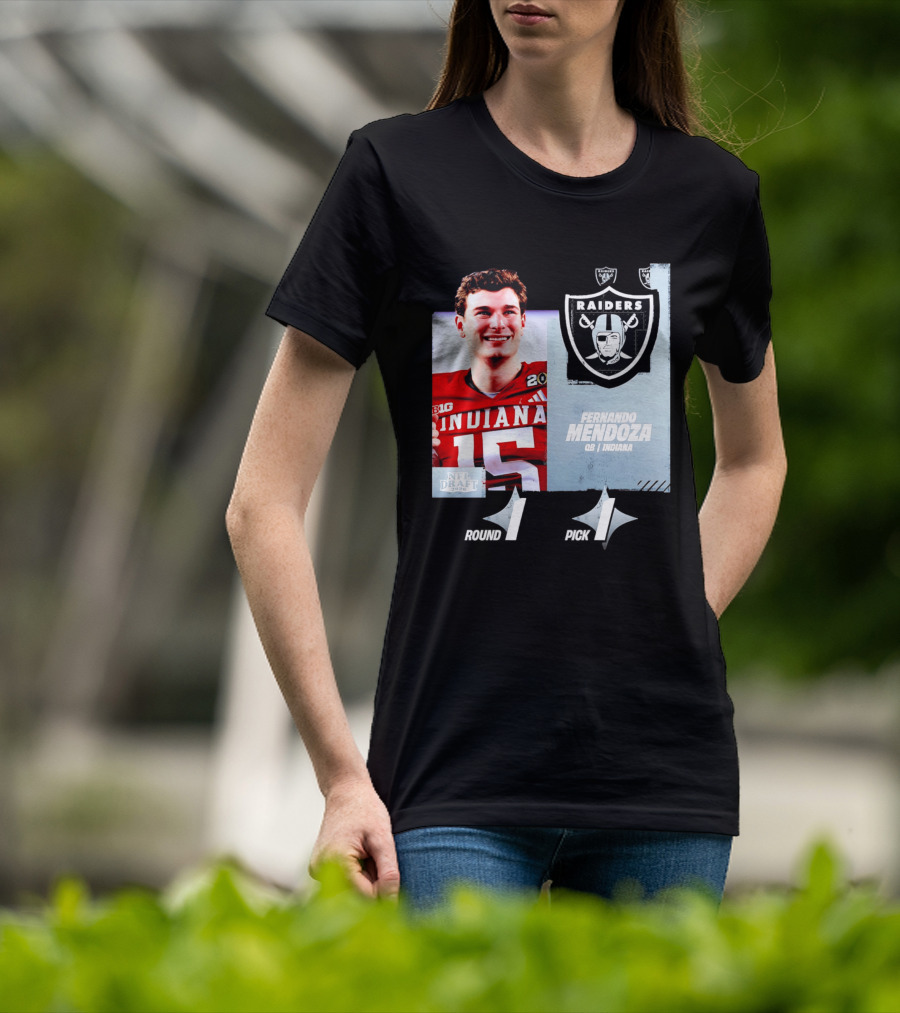 Fernando Mendoza QB Indiana Las Vegas Raiders NFL Draft 2026 Round 1 Pick 1 T-Shirt