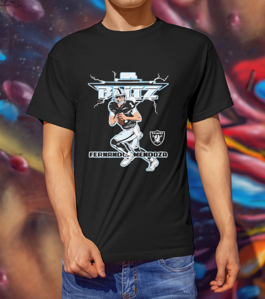 NFL Blitz Fernando Mendoza Las Vegas Raiders Player T-Shirt