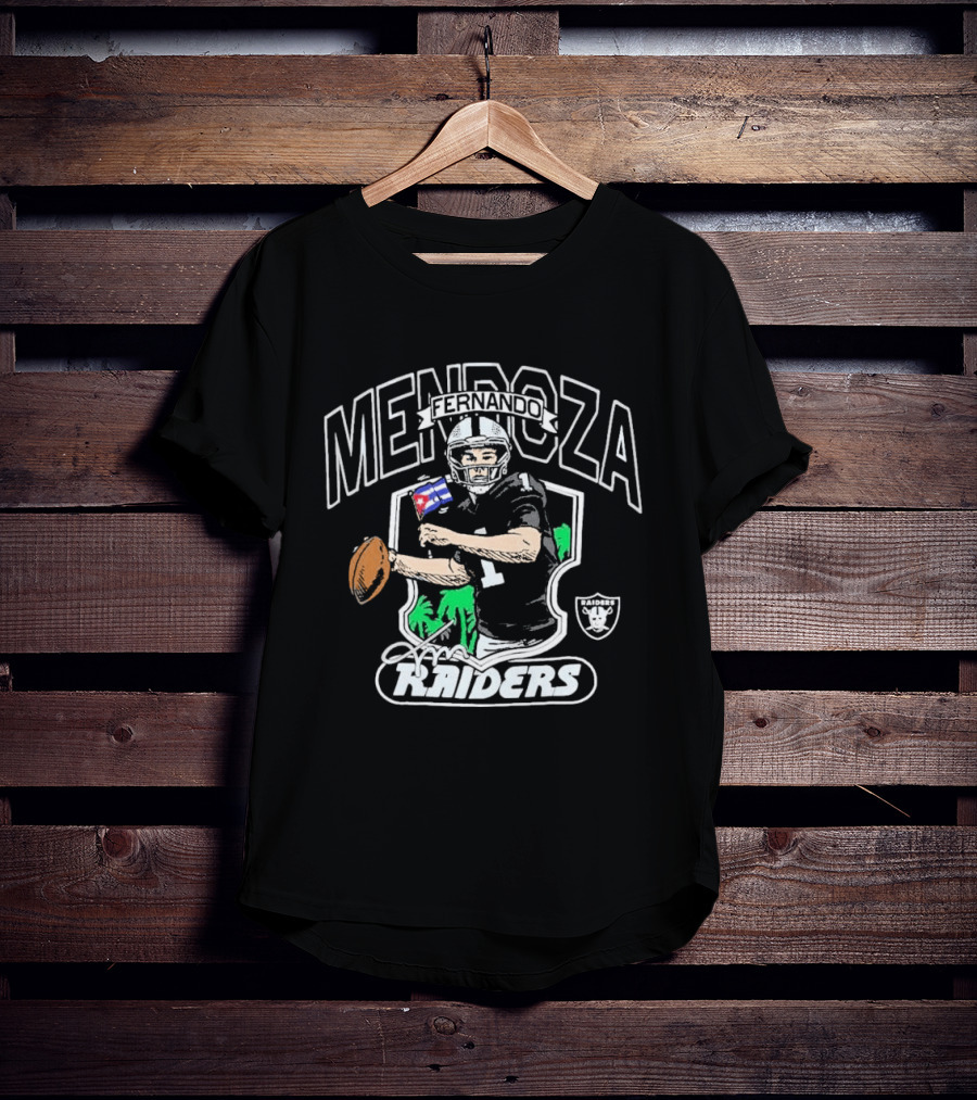 Fernando Mendoza Las Vegas Raiders Football Player Caricature T-Shirt