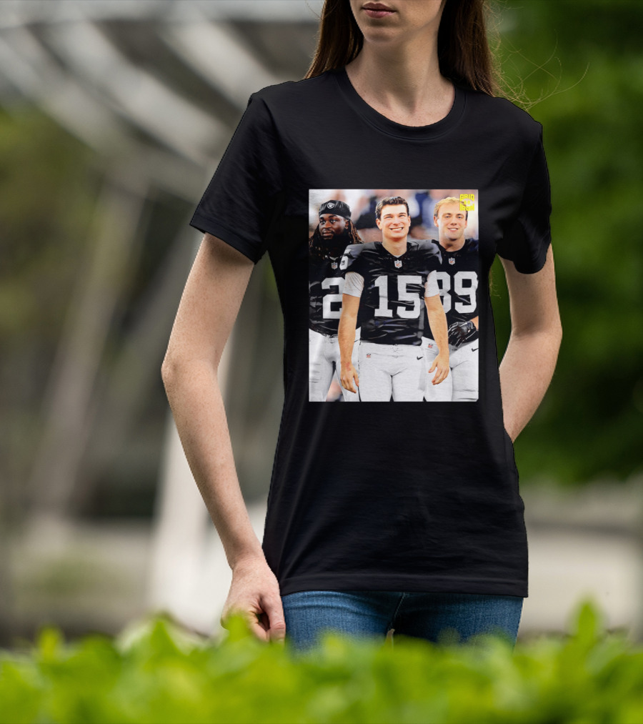 Las Vegas Raiders Kirk Cousins Fernando Mendoza Ashton Jeanty Gridiron T-Shirt