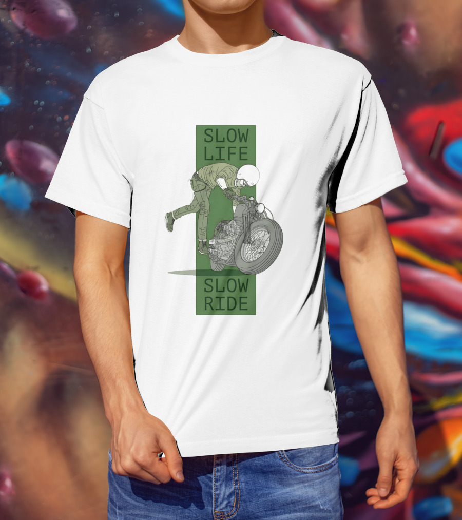 Biker Slow Life Slow Ride Motorcycle Adventure T-Shirt
