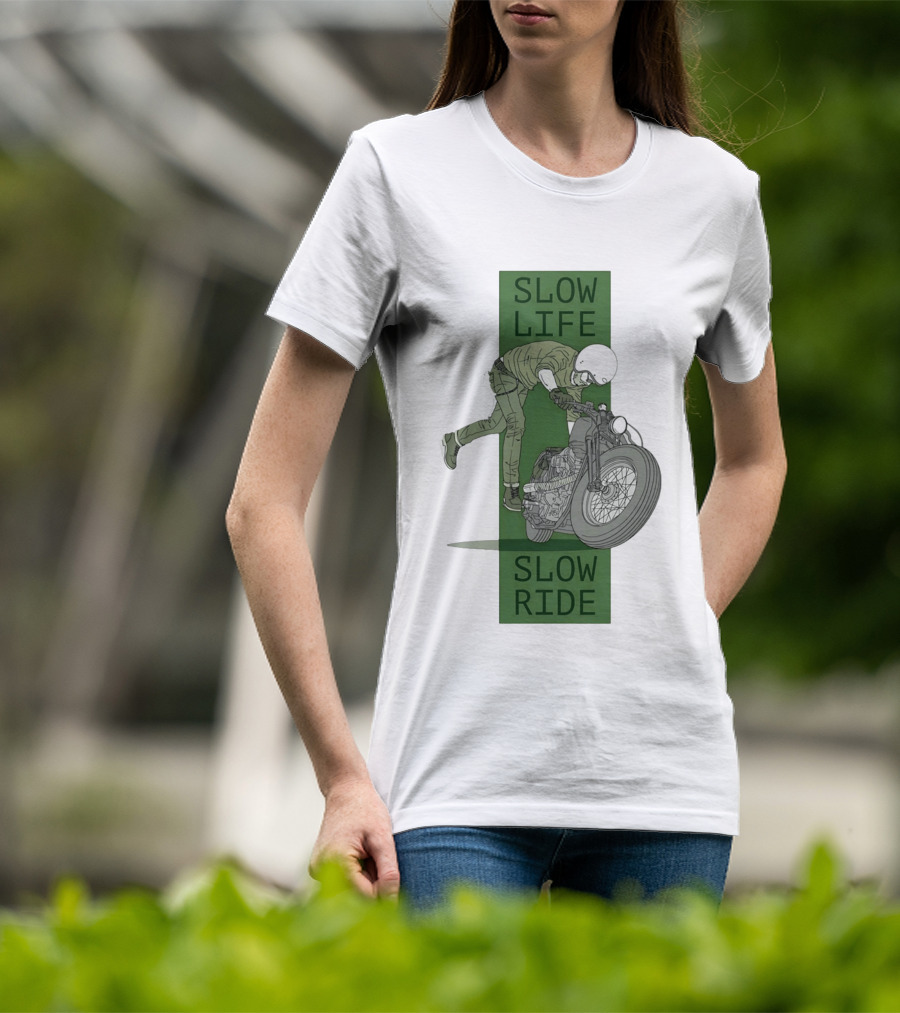 Biker Slow Life Slow Ride Motorcycle Adventure T-Shirt