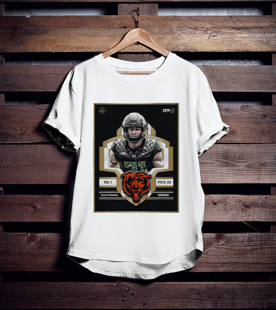 Dillon Thieneman RD 1 Pick 25 Oregon Chicago Bears 2026 Draft CFP T-Shirt