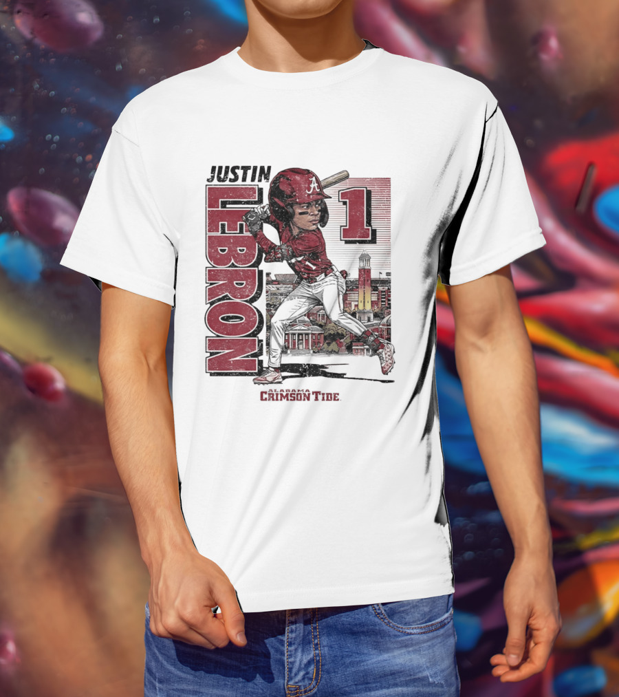 Justin Lebron Alabama Crimson Tide Swing Caricature 1 T-Shirt