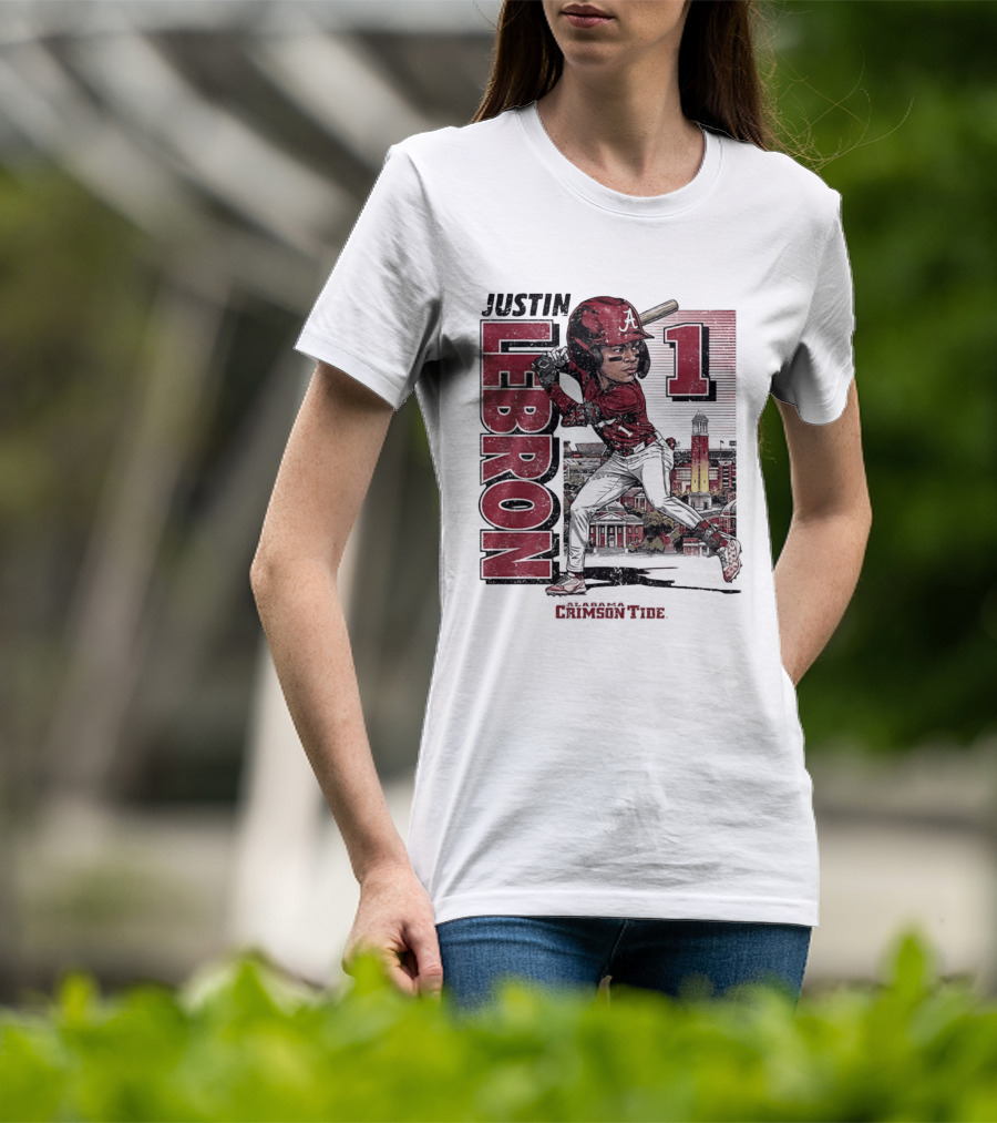 Justin Lebron Alabama Crimson Tide Swing Caricature 1 T-Shirt