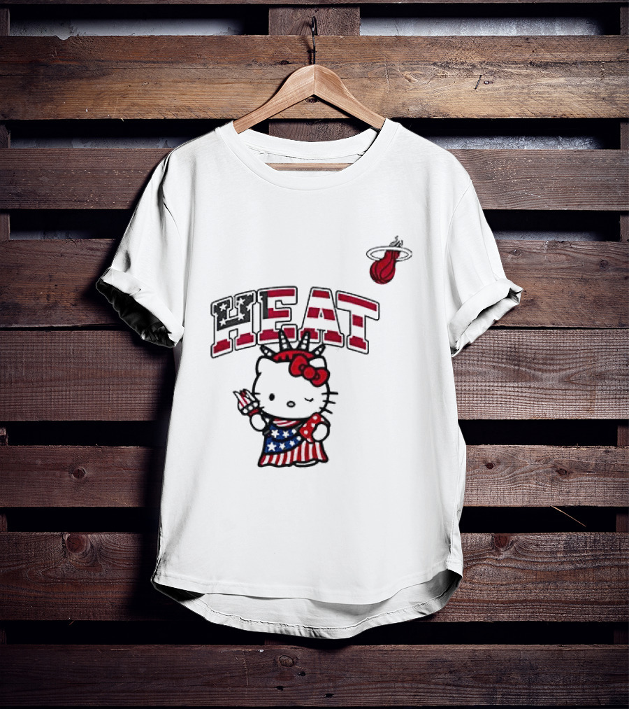 Hello Kitty Miami Heat Independence Day Celebration 1776 T-Shirt