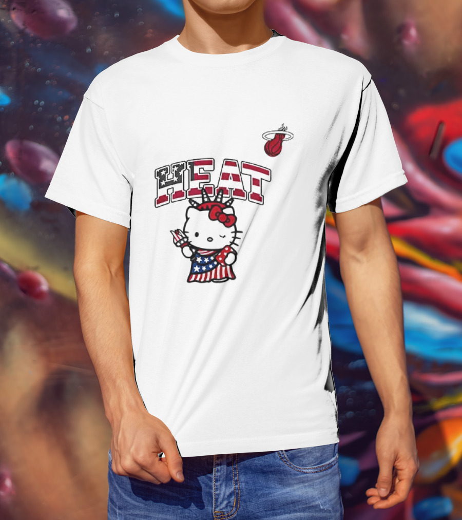 Hello Kitty Miami Heat Independence Day Celebration 1776 T-Shirt