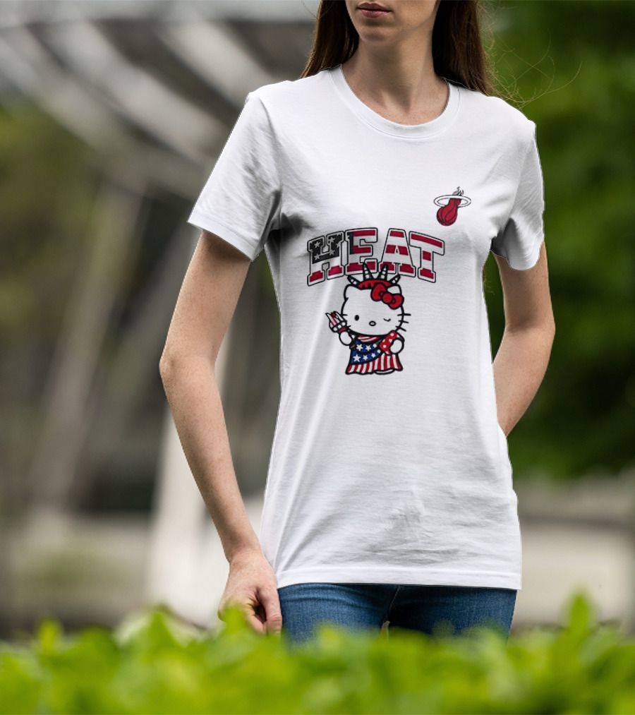Hello Kitty Miami Heat Independence Day Celebration 1776 T-Shirt