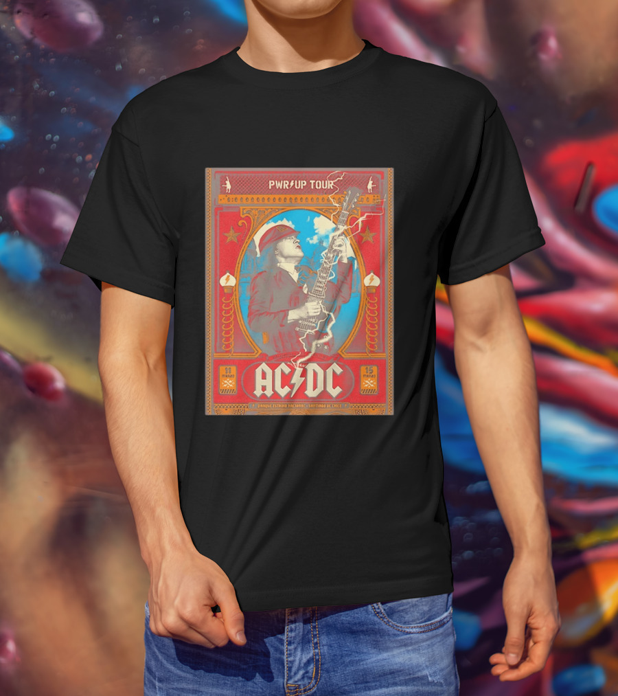 PWR Up Tour ACDC Parque Estadio Nacional Santiago De Chile Marzo 2020 T-Shirt