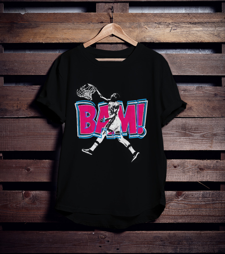Bam Miami Heat Basketball Player Action Comic T-Shirt