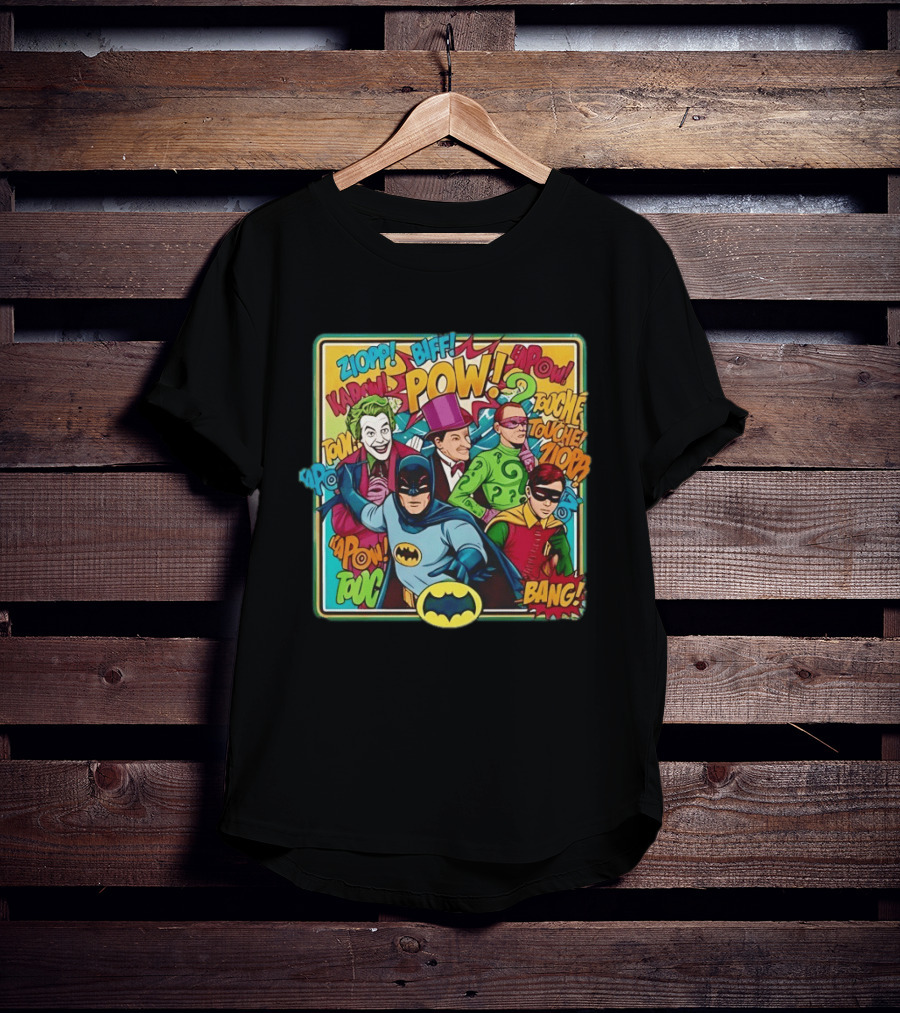 Batman Holy 50 Years POW BANG Joker Riddler Robin Comic T-Shirt