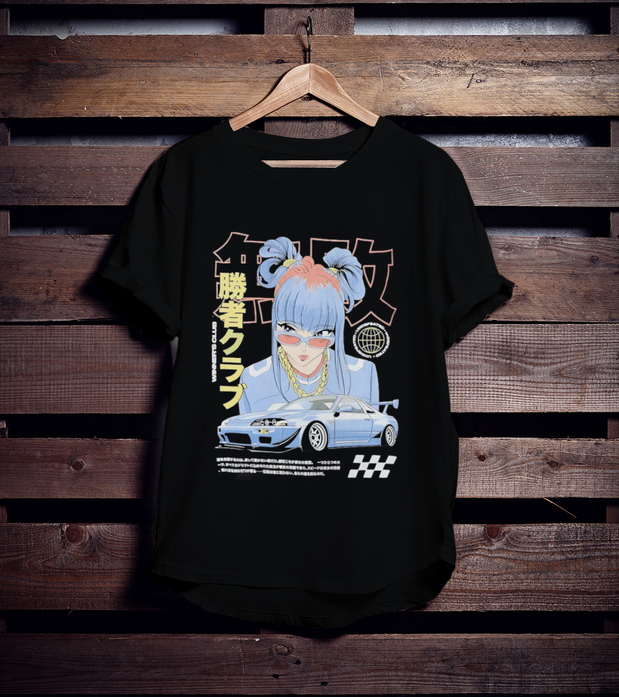 Piko Chan Nissan Skyline GT R Racing Club Anime Style Undefeated Winners T-Shirt