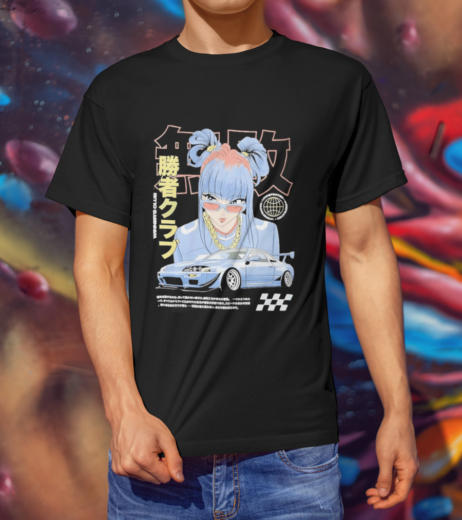 Piko Chan Nissan Skyline GT R Racing Club Anime Style Undefeated Winners T-Shirt