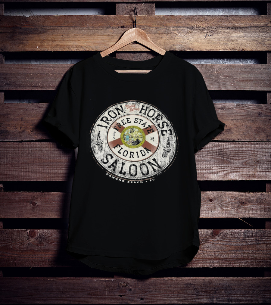 World Famous Iron Horse Saloon Free State Florida Flag T-Shirt
