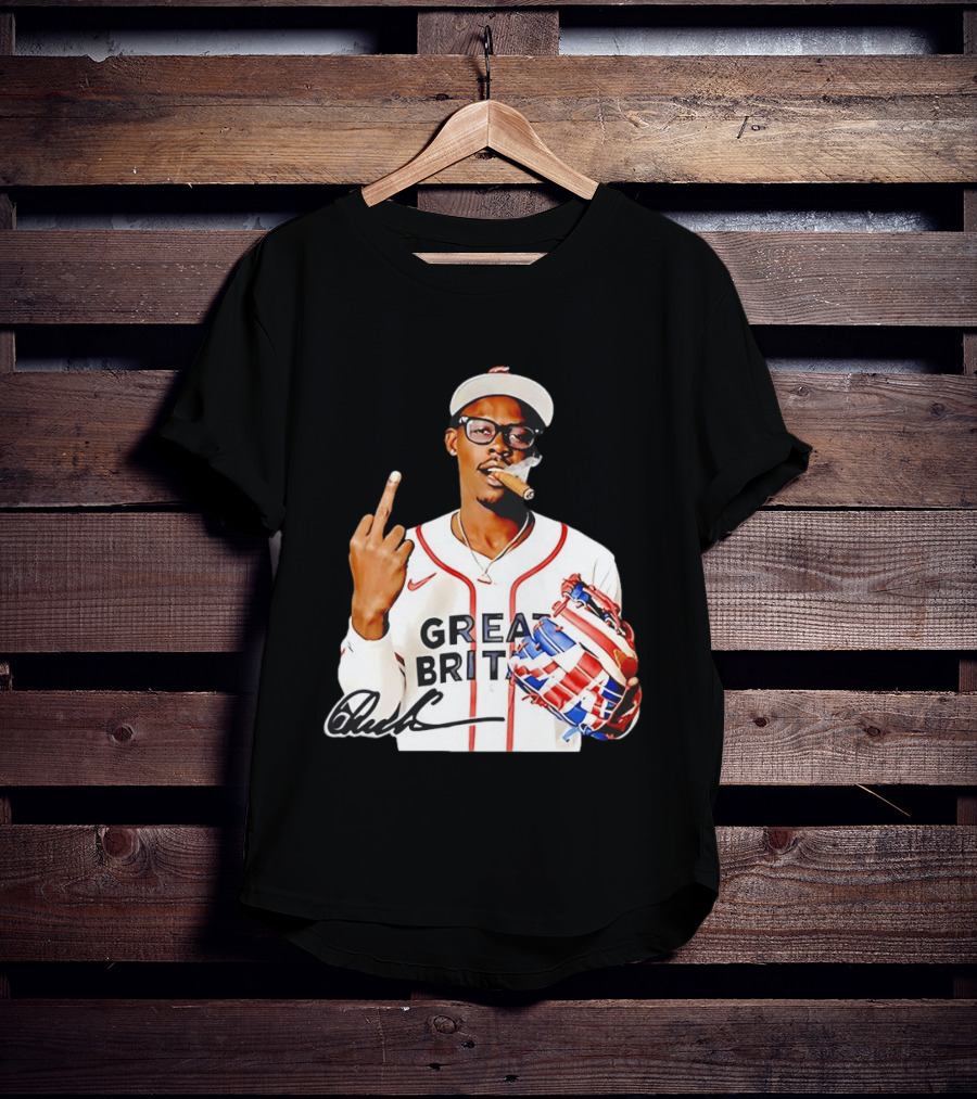 Jazz Chisholm Jr Great Britain Jersey Smoking Middle Finger Signature T-Shirt