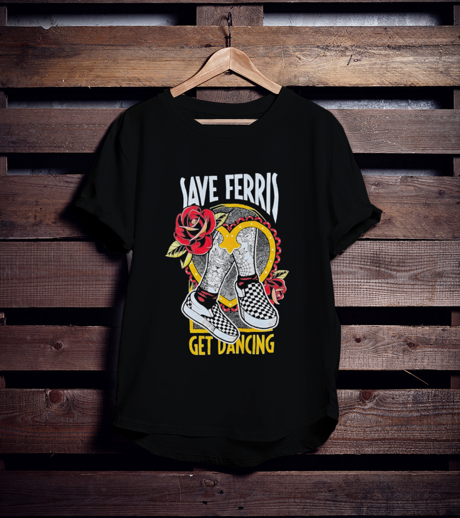 Save Ferris Get Dancing Checkered Shoes Rose T-Shirt