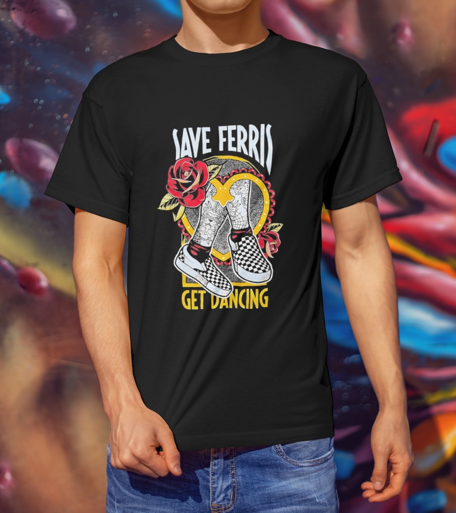 Save Ferris Get Dancing Checkered Shoes Rose T-Shirt