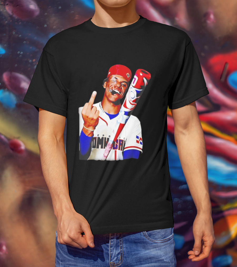 Juan Soto Dominican Republic Baseball Smoking Gesture Middle Finger T-Shirt