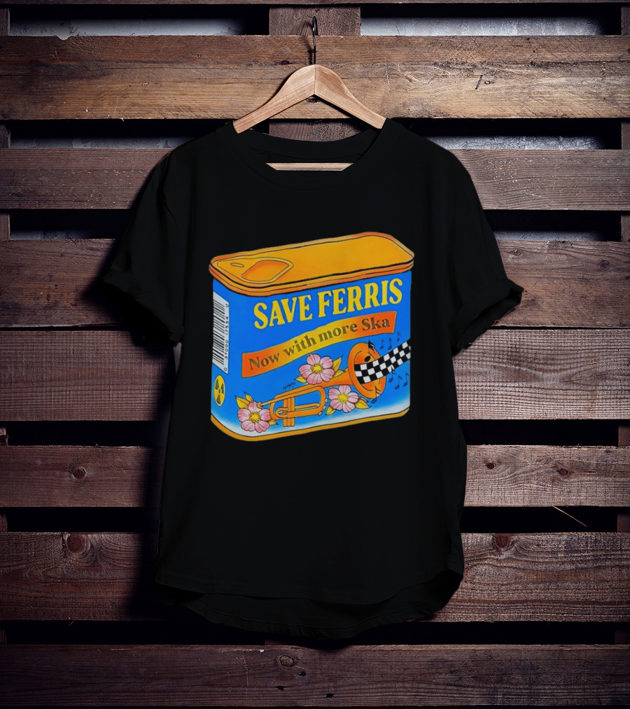Save Ferris Now With More Ska Trombone Flowers Checkered Banner T-Shirt