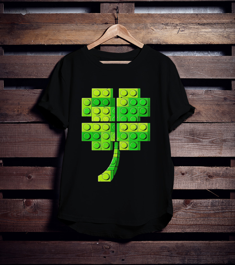 Shamrock Building Blocks Clover St Patrick's Day T-Shirt