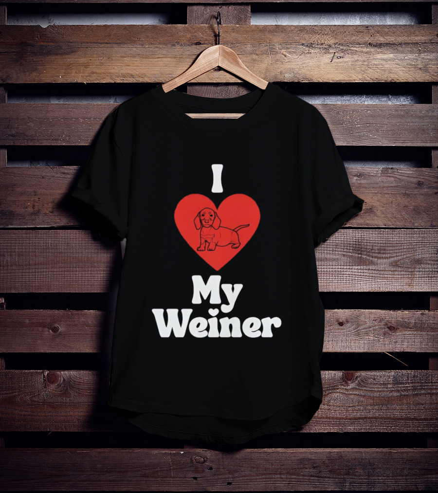 I Heart My Weiner Dachshund Love T-Shirt