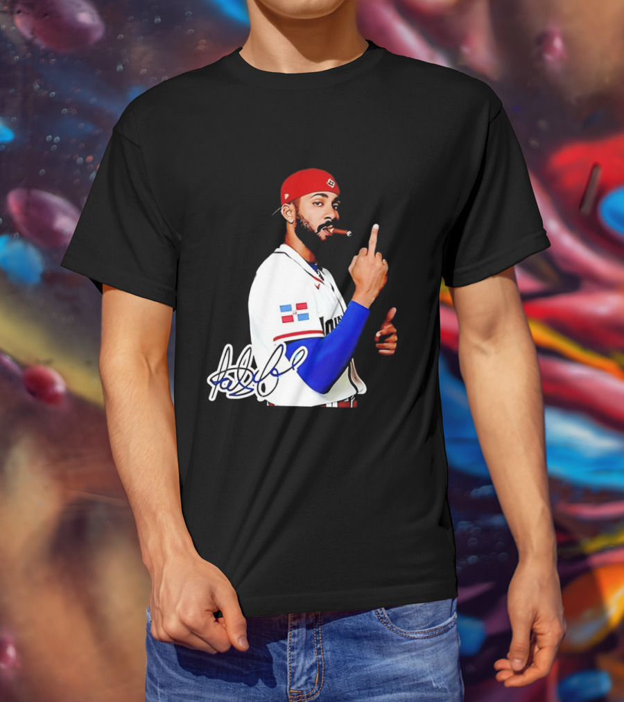 Fernando Tatis Jr San Diego Padres Smoking Middle Finger Dominican Jersey T-Shirt