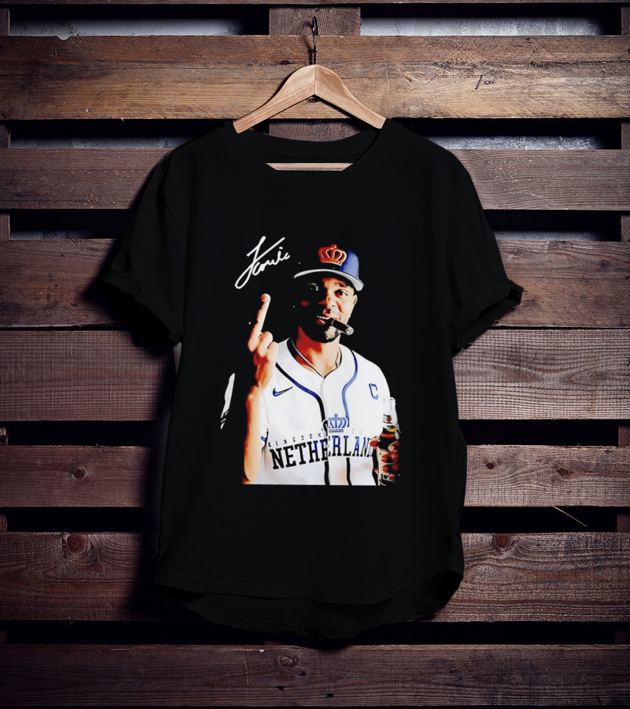 Xander Bogaerts Netherlands Baseball Smoking Gesture Middle Finger T-Shirt