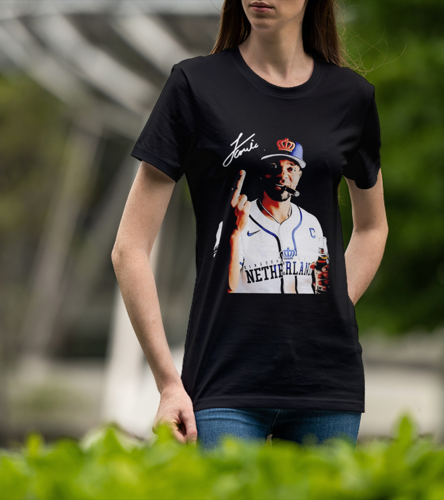 Xander Bogaerts Netherlands Baseball Smoking Gesture Middle Finger T-Shirt