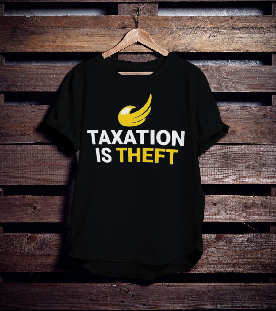 Taxation Is Theft Yellow Winged Icon T-Shirt