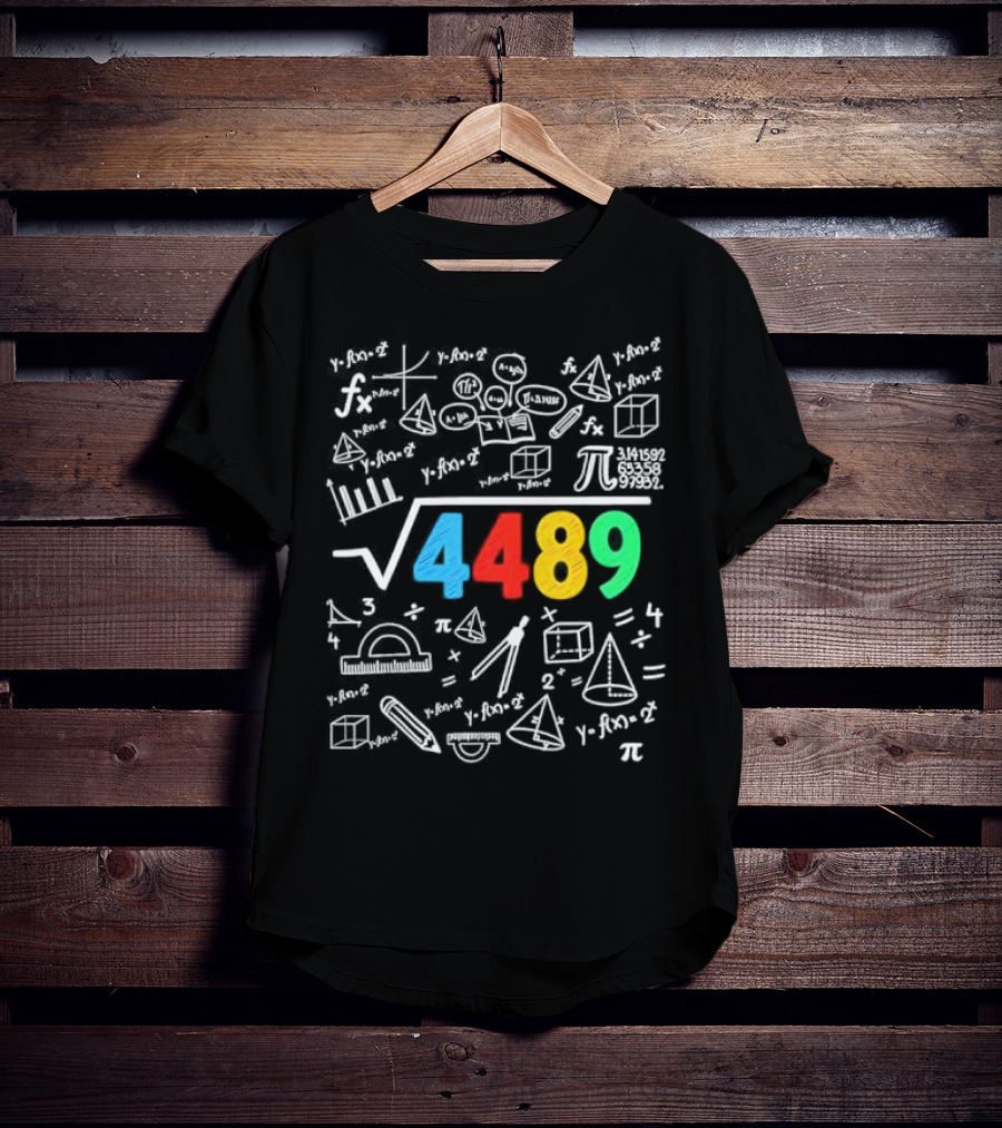 Square Root 4489 Chalkboard Math 67 Math Teacher Slang T-Shirt