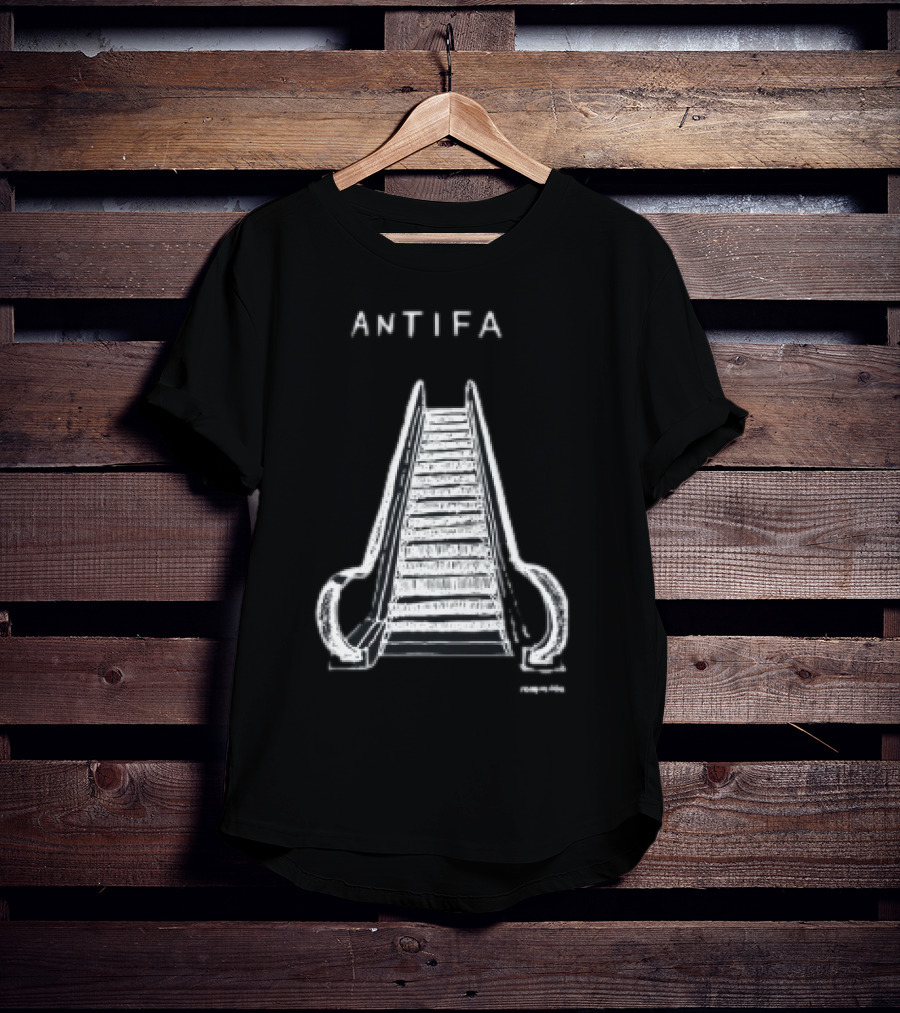 ANTIFA Escalator Stairs With Symbolic Message T-Shirt