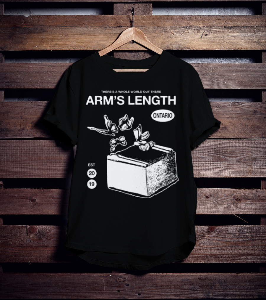 Arm's Length There's A Whole World Out There Butterfly Cube Art Set 1 T-Shirt