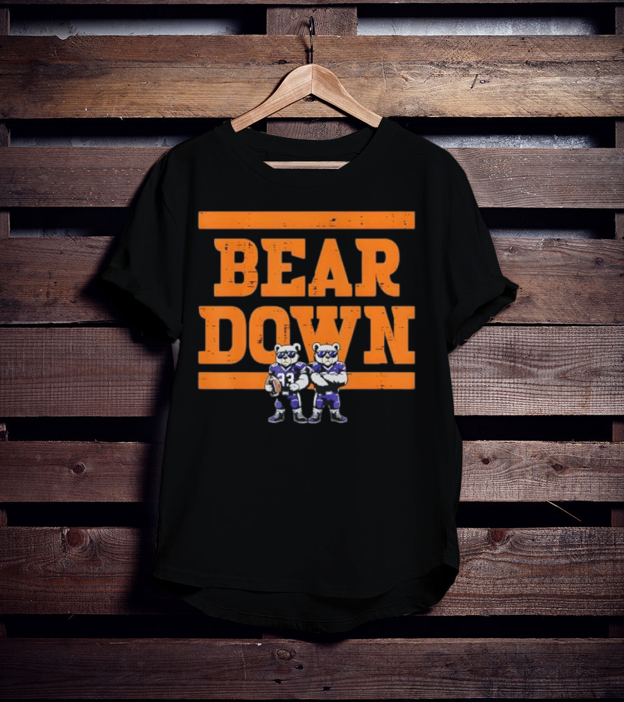 Bear Down Bears Football Blue And Orange Team Spirit T-Shirt